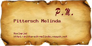 Pittersch Melinda névjegykártya